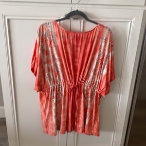 Coral draw string short cover up